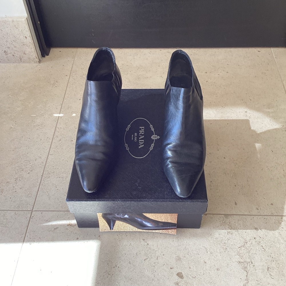 Prada Booties in Black.  Size 40. Used.